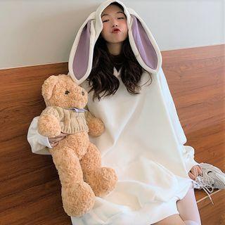 Loose-fit Long-sleeve Rabbit Hoodie