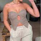 Plain Cut-out Cropped Tube Top