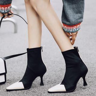 Cap-toe High-heel Short Boots