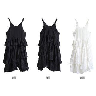 Suspender Midi Tiered Skirt