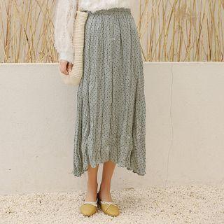 Dotted Midi Skirt As Shown In Figure - One Size