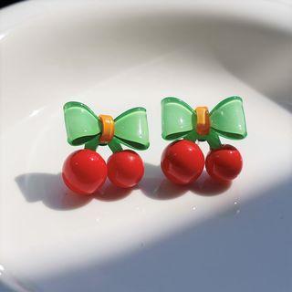Bow Cherry Acrylic Earring