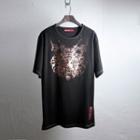 Tiger-printed Stitched T-shirt (black)