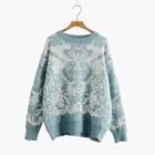 Crew-neck Sweater Green - One Size
