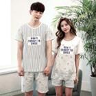 Loungewear Set: Short-sleeve Printed T-shirt + Pants