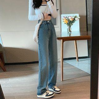 High Waist Washed Jeans (various Designs)