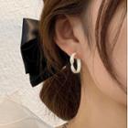 Asymmetrical Hoop Earring 1 Pair - White & Blue - One Size