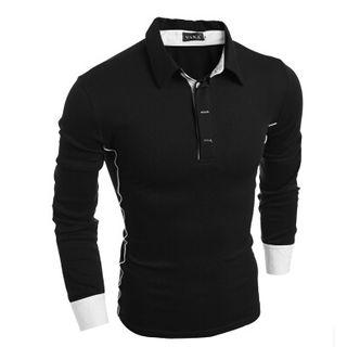 Lapel Long-sleeved T-shirt