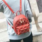Embroidered Plaid Mini Backpack