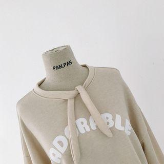 Lettering Pullover Ash Almond - One Size