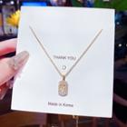 Rhinestone Pendant Necklace X083 - 1 Pr - Gold - One Size