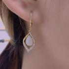 Rhinestone Faux Cat Eye Stone Alloy Dangle Earring 1 Pair - Gold - One Size