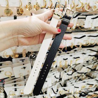 Faux Leather Belt Bracelet