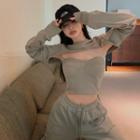 Plain Tube Top / Cropped Sweatshirt / Sweatpants
