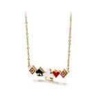 Fashion Creative Plated Gold Playing Cards Color 316l Stainless Steel Necklace Golden - One Size