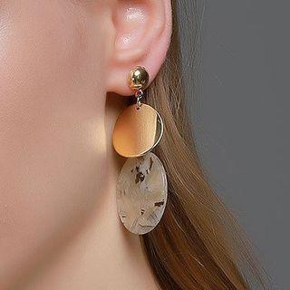 Acrylic Disc Dangle Earring 1 Pair - 2788 - 01 - Beige - One Size