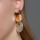 Acrylic Disc Dangle Earring 1 Pair - 2788 - 01 - Beige - One Size