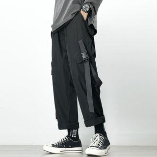Buckled Cargo Straight-cut Pants