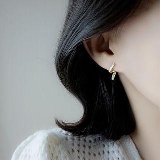 Shell Rhinestone Sterling Silver Earring 1 Pair - Gold - One Size