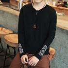 Embroidered Long-sleeve Henley