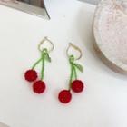 Acrylic Cherry Dangle Earring 1 Pair - Acrylic Cherry Dangle Silver Pin Earring - One Size