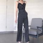 Spaghetti Strap Dotted Jumpsuit