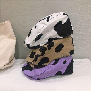 Milk Cow Print Flat Cap
