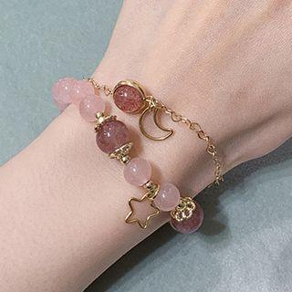Faux Crystal Moon & Star Bracelet