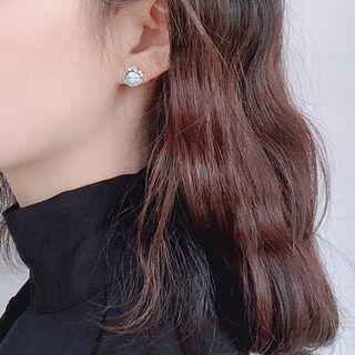 925 Sterling Silver Shell Disc Earring