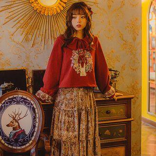 Midi Plaid Velvet A-line Skirt