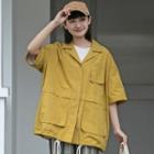 Short-sleeve Pocket Shirt Yellow - One Size