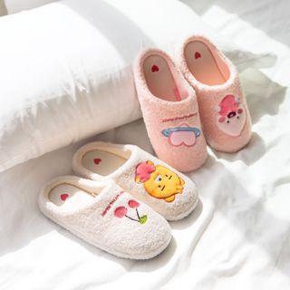 Kakao Friends Embroidered Fleece Slippers