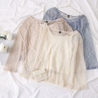 Set: Sheer Mesh Cape Top + Camisole