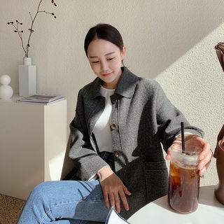 Single-breasted Pocket-detail Wool Blend Jacket One Size