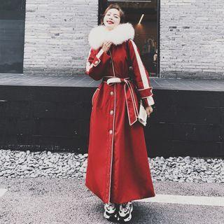 Hooded Button Padded Long Coat