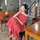 Off-shoulder Long Floral Dress