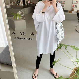 Dolman-sleeve Dip-back Long T-shirt
