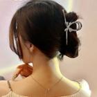 Bow-accent Hair Clamp Silver - One Size
