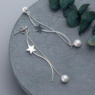 Faux-leather Drop Earring