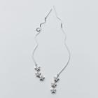 925 Sterling Silver Rhinestone Flower Drop Threader Earring