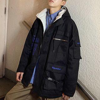 Fleece-lined Hooded Cargo Jacket