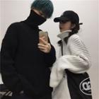 Turtle-neck Rib Knit Sweater