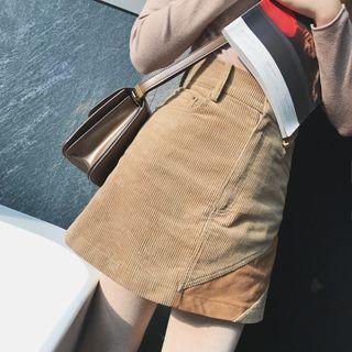 Tweed Panel A-line Mini Skirt