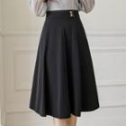 High Waist Stitch A-line Skirt