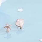 Shell Starfish Asymmetrical Sterling Silver Earring