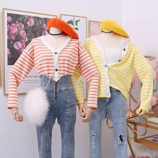 Loose-fit Striped Light Knit Cardigan