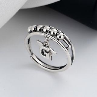 Star Pendant Bead Sterling Silver Open Ring 1pc - 071j - Silver - One Size