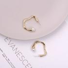 Faux Pearl Half Hoop Earring 1 Pair - As Shown In Figure - One Size