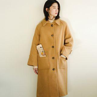 Plain Button Placket Coat
