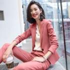Pinstriped Blazer / Dress Pants / Pencil Skirt / Blouse / Set
